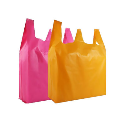 kwaliteit  30μm Heavy Duty Plastic Vest Carrier Bags LDPE For Restaurants fabriek
