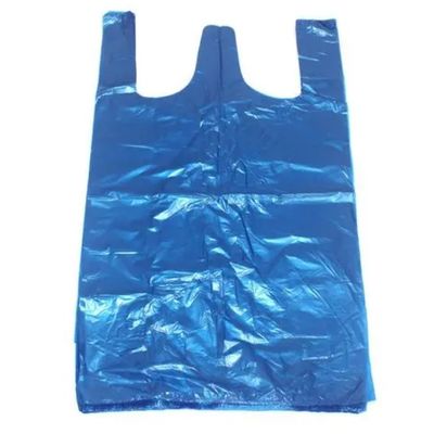 OEM Blauwe vest Stijl Plastic draagtassen 0,03 mm Dikte Grote plastic boodschappenzakken