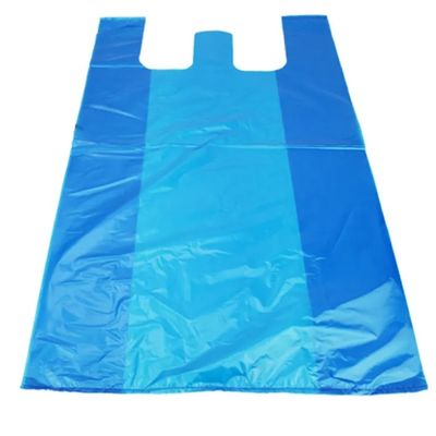OEM Blauwe vest Stijl Plastic draagtassen 0,03 mm Dikte Grote plastic boodschappenzakken