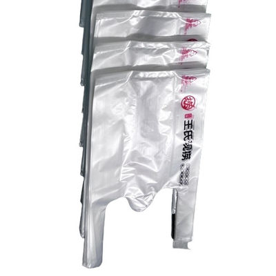 Voedingsmiddelenkwaliteit PE transparante plastic winkeltassen 30 micron T-shirt handtassen