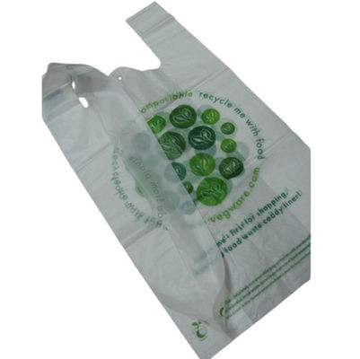 Herbruikbare plastic biologisch afbreekbare winkeltassen voor kruidenierswaren wit groen kleur