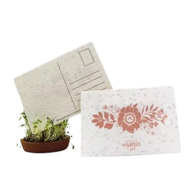 Op maat gemaakt papier zaad ingebedde kaarten gedrukt plantaardig kruid zaad papier