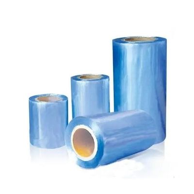 Doorzichtige blauwe PVC-krimpfolie Treksterkte ≥45Mpa 350 mm-810 mm
